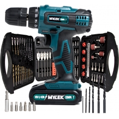 MYLEK 18v Cordless Drill + 118pc Drill Bit Set