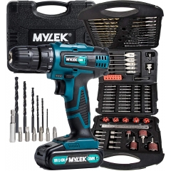 MYLEK Fast Charge 18v Cordless Drill + 118pc Drill Bit Set