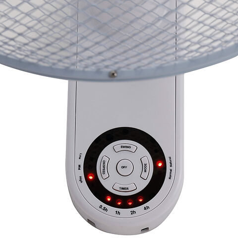 Comfort Zone 16 3-Speed Oscillating Wall Mount Fan with Remote Control,  Timer and Adjustable Tilt, White