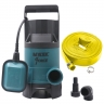 MYLEK 400W Submersible Water Pump with 5M Heavy Duty Lay Flat Hose